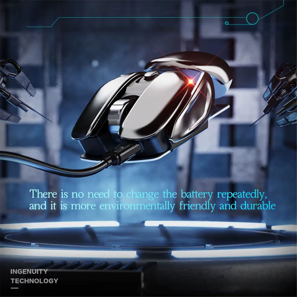 Experience Ultimate Comfort and Precision with the PX2 Metal 2.4G Wireless Mute Mouse - 1600DPI, 6 Buttons, Lightweight Design for Gaming and Office Use