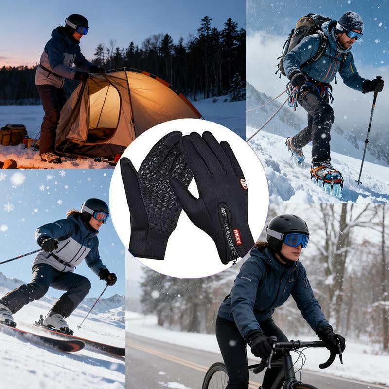 Outdoor Winter Gloves, Touchscreen Andwindproof Full-Finger Gloves for Sports, Travel,And Daily Activities