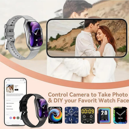 Upgraded Smartwatch Gift Set – Bluetooth Earbuds, Wall Charger, USB Cable, Wireless Watch Charger & 2 Bands | Everyday Wearable Essentials Bundle for Men & Women